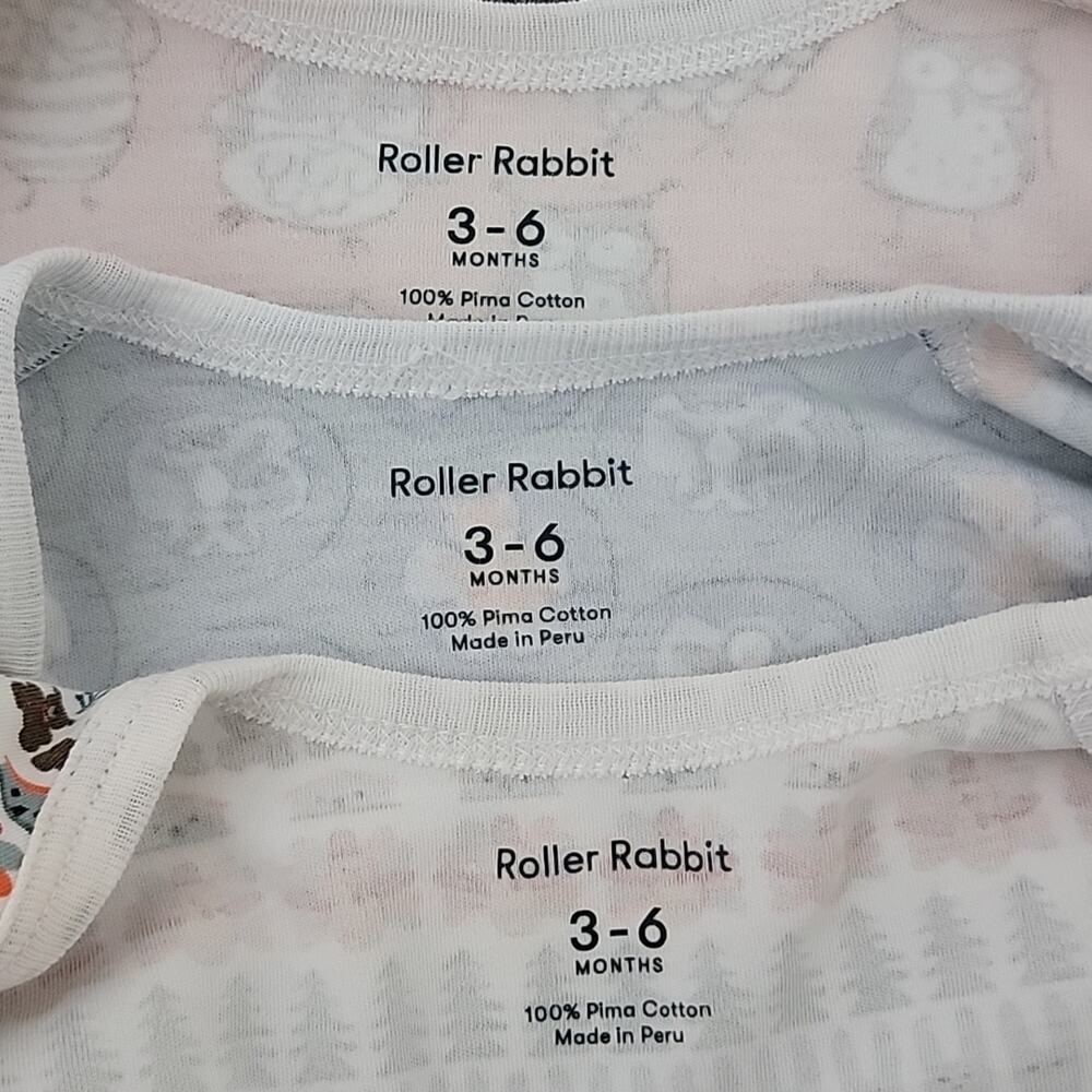 Roller Rabbit pima cotton footed coverall sleeper bundle 3-6M - Picture 3 of 16
